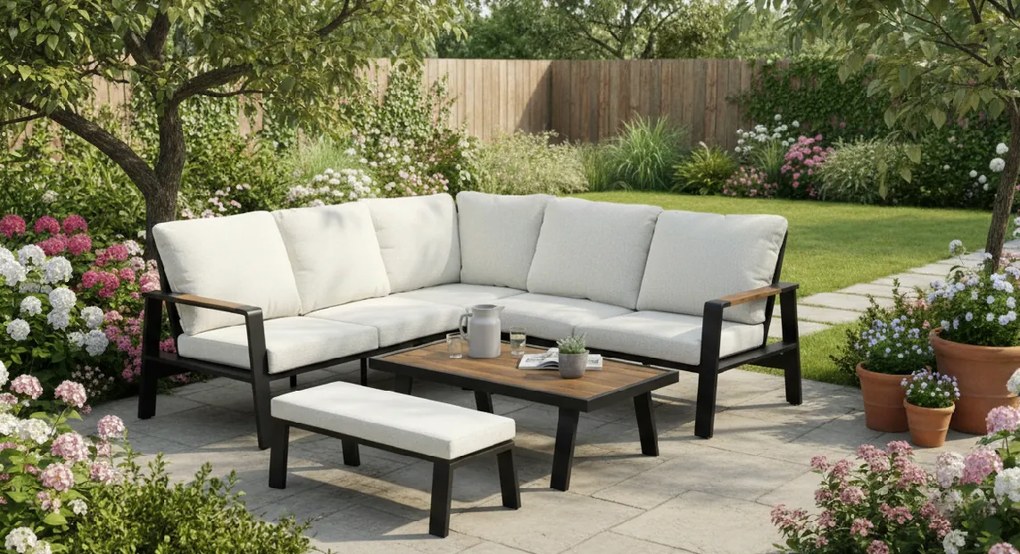 CH Rohová súprava hliníkového nábytku Prishtina