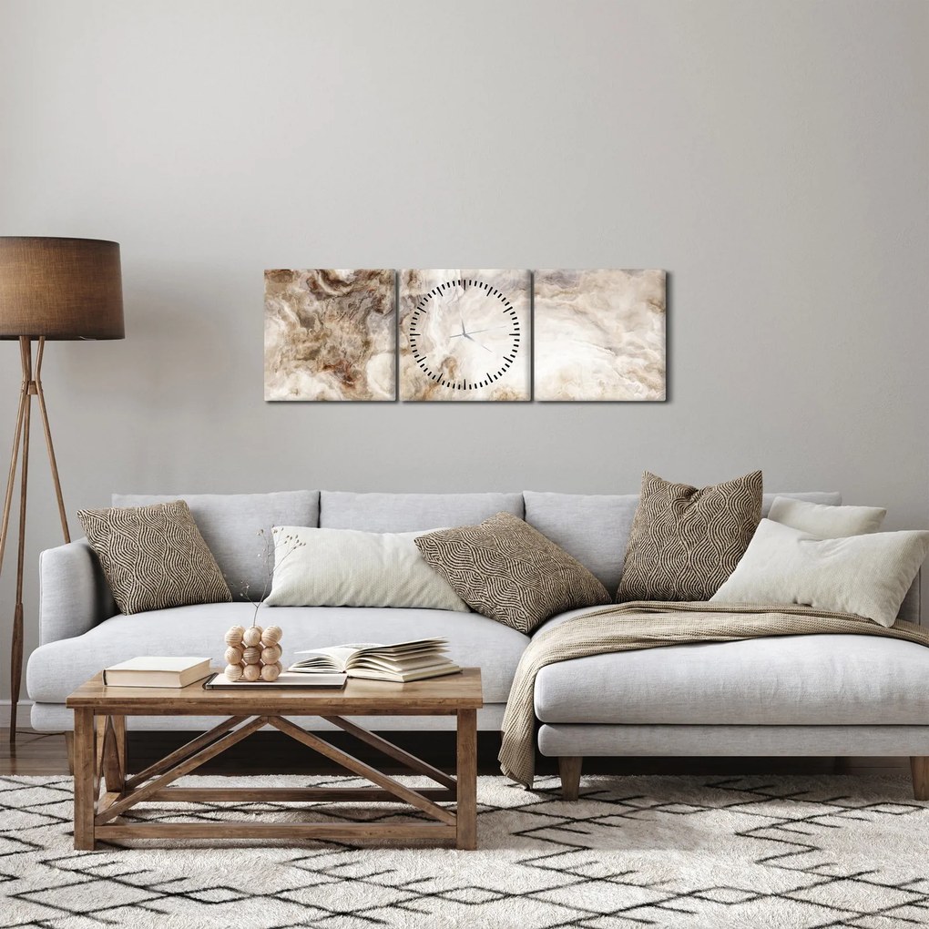 Obraz - Mramor (s hodinami) (90x30 cm)