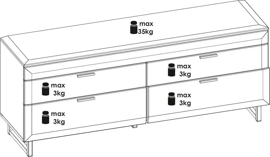 TV skrinka Romy, šedá/dub