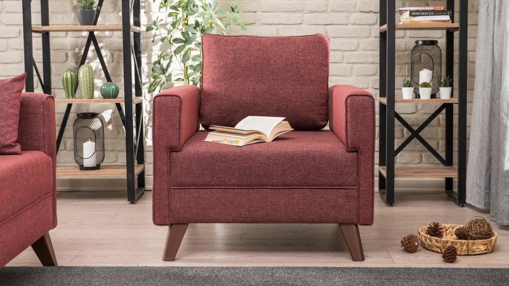 Kreslo Bella 82 cm bordó červené