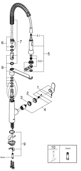 GROHE 31379000 - Drezová batéria K7 G12” lesklý chróm
