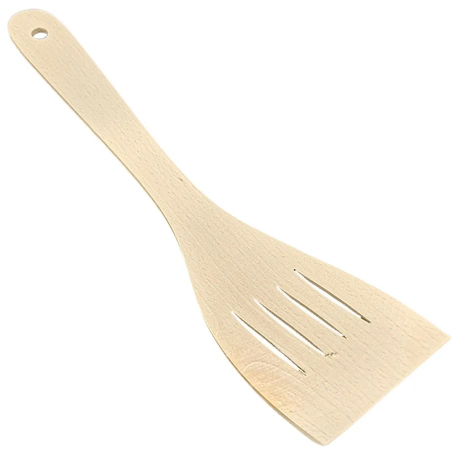 AMADEA Drevená obracačka prehnutá s drážkami, masívne drevo, 32 cm