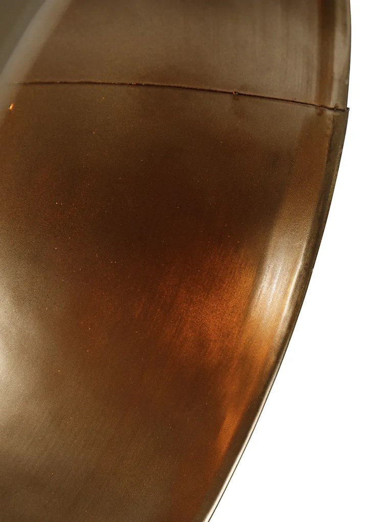 Priemyselná trojnohá stojaca lampa bronzová s drevom - Mangoes