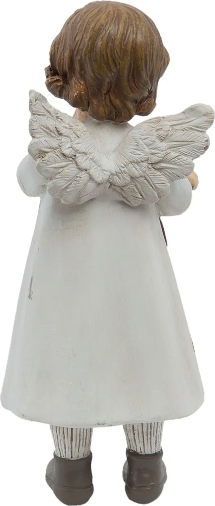 Biely anjelik s bábikou - 6 * 5 * 14 cm