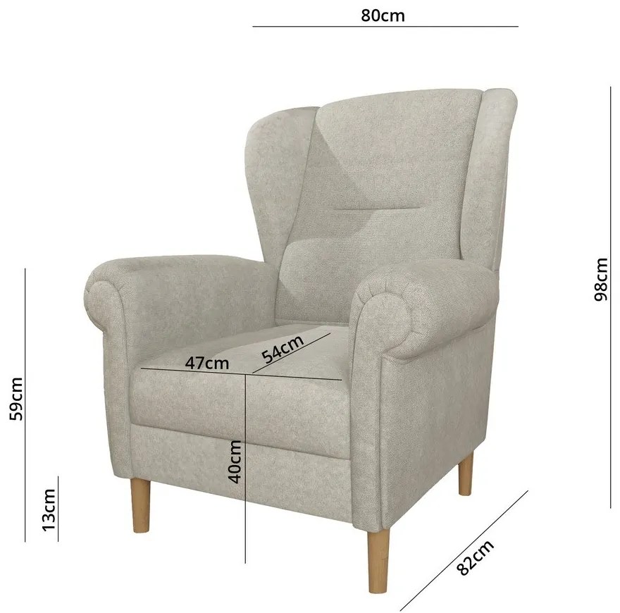 Béžové kreslo ušiak Swan – Ropez