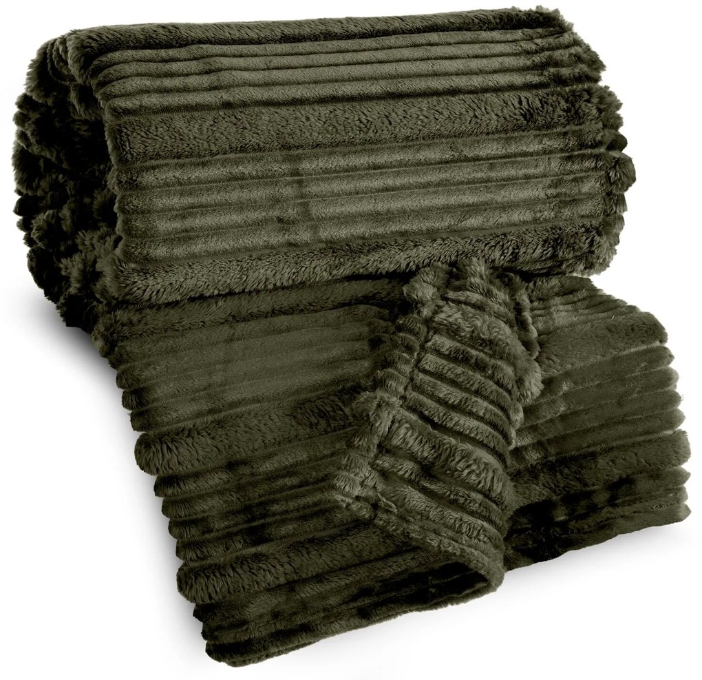 FLANELOVÁ DEKA NINA 150X200 CM OLIVOVÁ