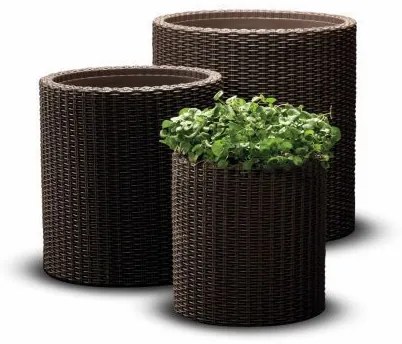 Keter kvetináč CYLINDER - M - hnedý