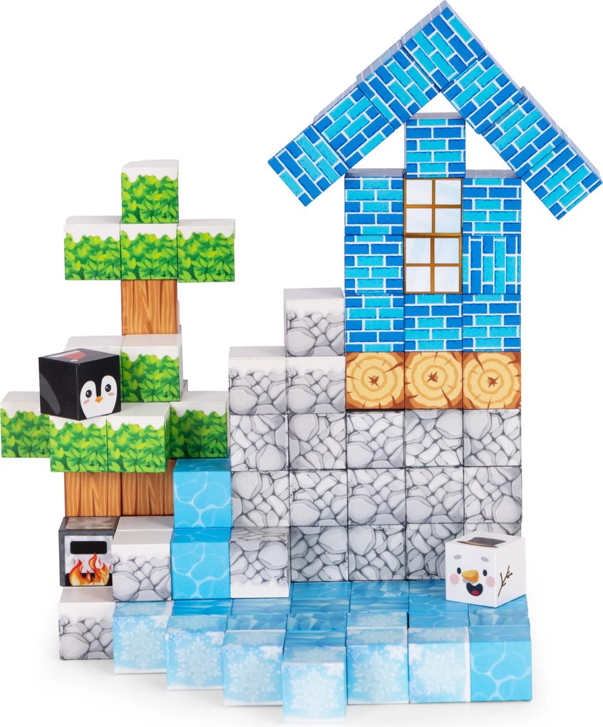 MULTISTORE Magnetická stavebnica 124 dielov – magnetické kocky pre deti 3+ (kreatívna)