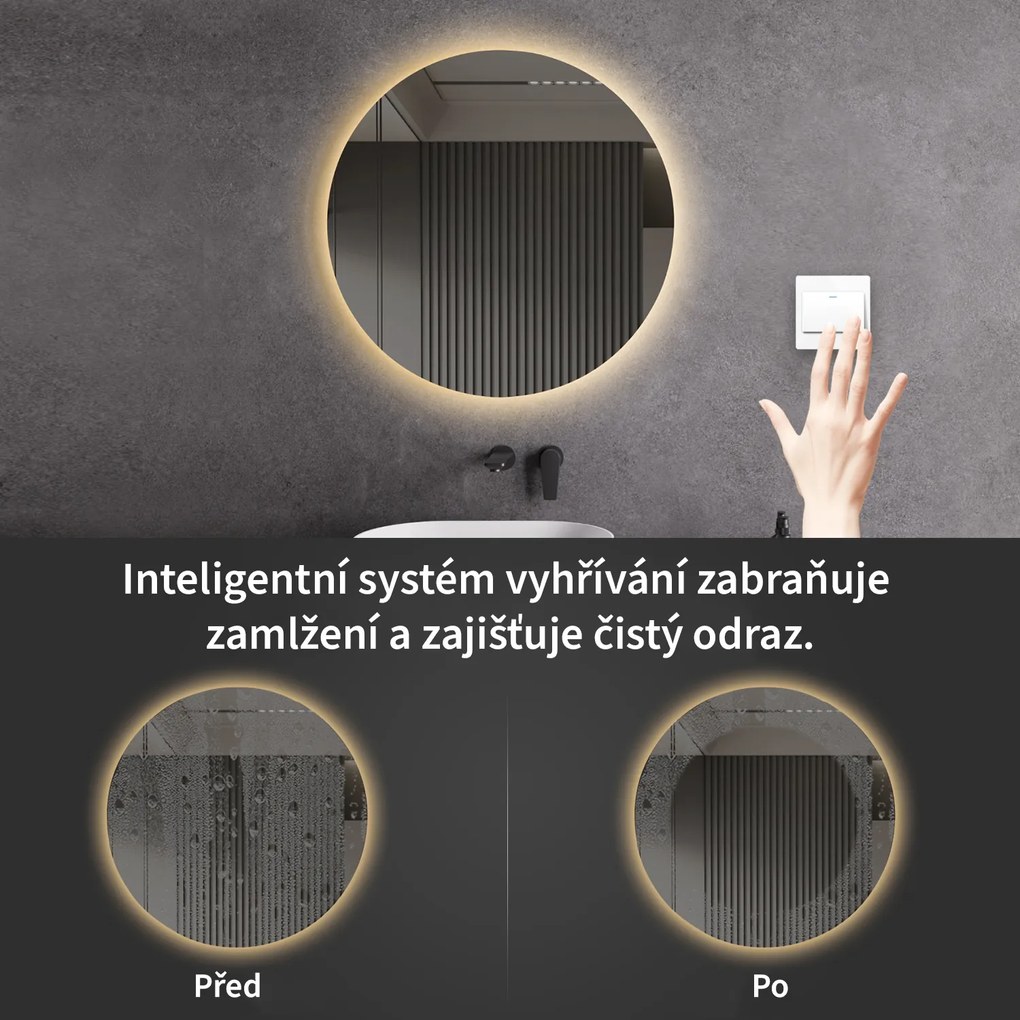 Cerano Nome, LED kúpeľňové zrkadlo Ø 60 cm, CER-CER-476729