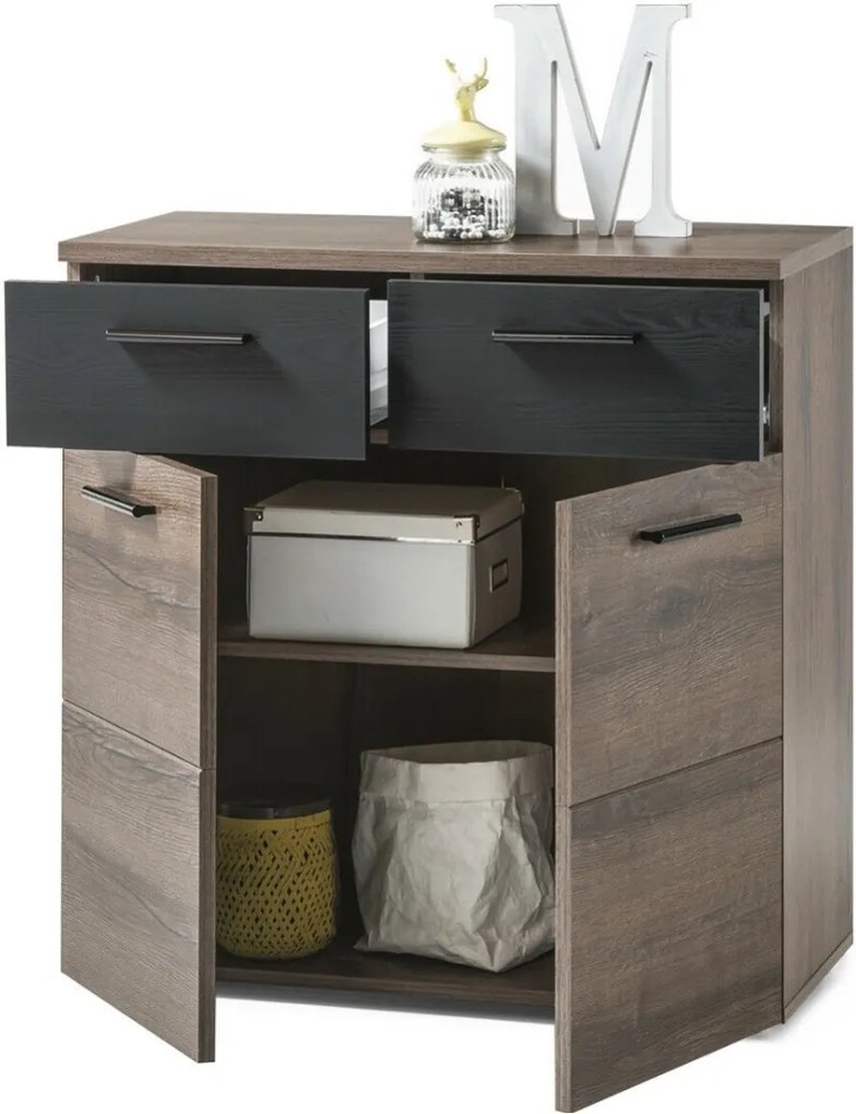 Sconto Komoda MANGO dub tmavý/dub čierny