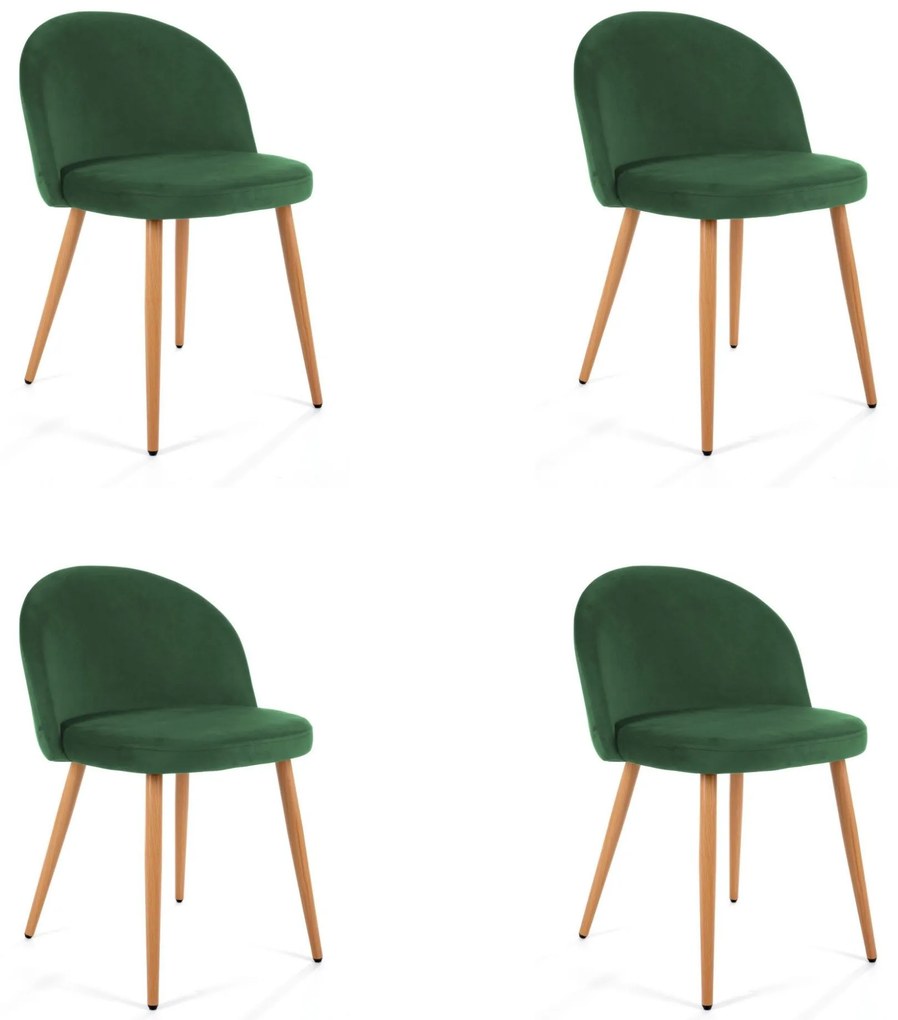 Sametová čalouněná židle Gera zelená