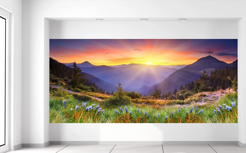 Gario Fototapeta Lúka v horách Materiál: Samolepiaca, Rozmery: 536 x 240 cm