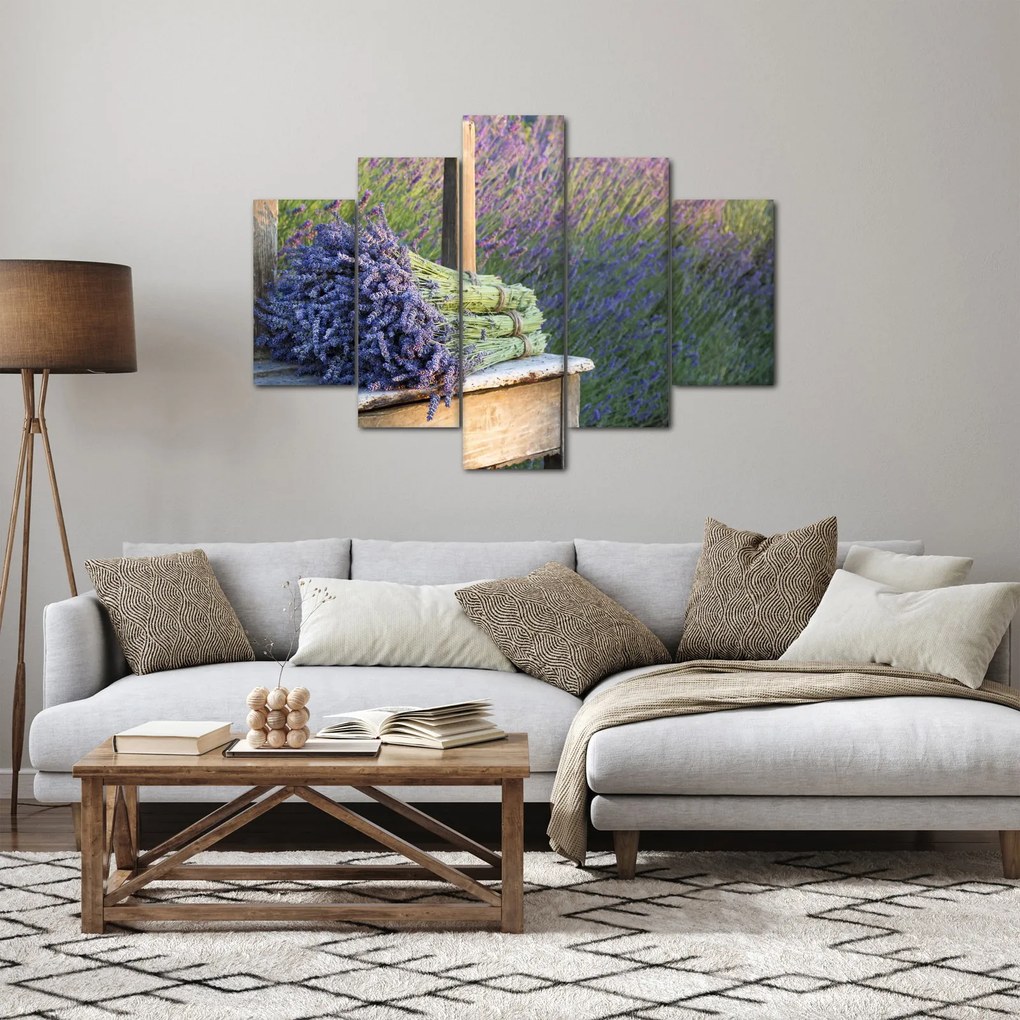Obraz - Levanduľové zväzky (150x105 cm)