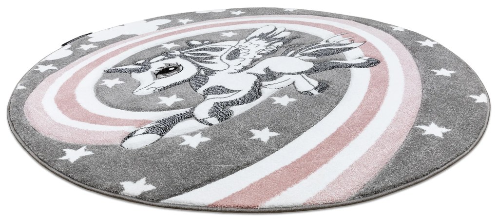 Okrúhly koberec PETIT PONY Poník, sivý