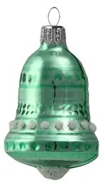 Mini sklenená ozdoba zvonček zelený