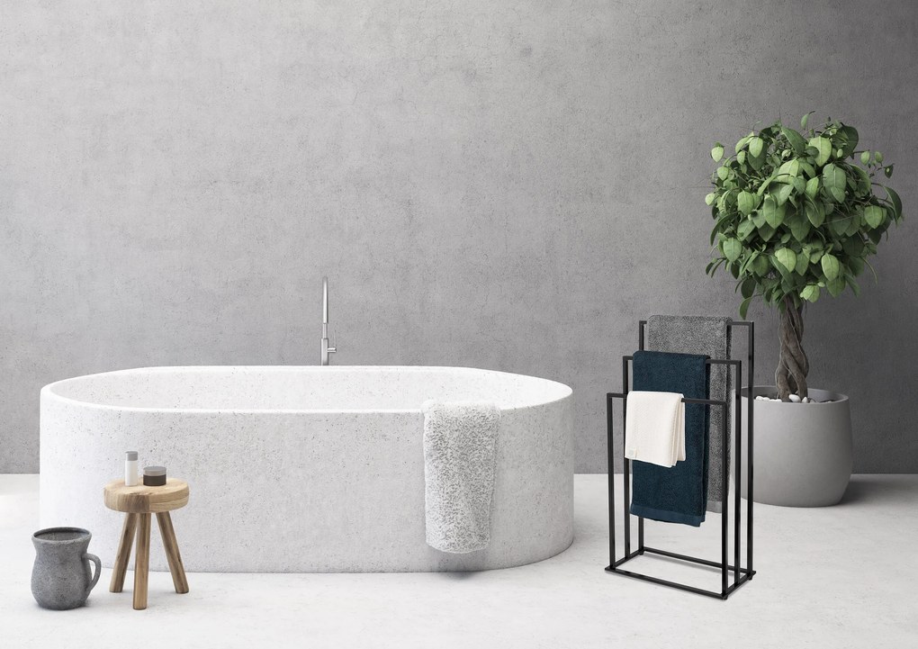 Dekorstudio Vešiak na uteráky 3-ramenný - čierny