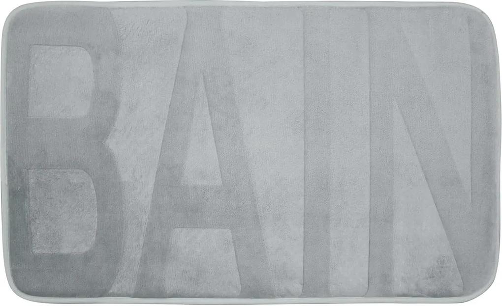 DomTextilu Svetlo sivý koberec do kúpeľne s nápisom BAIN 45 x 75 cm 40804