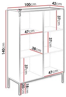 Komoda Zloriana 2D (dub artisan + čierna). Vlastná spoľahlivá doprava až k Vám domov. 1123311