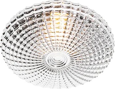 Klasické stropné svietidlo čierne s dymovým sklom 23 cm IP44 - Nohmi