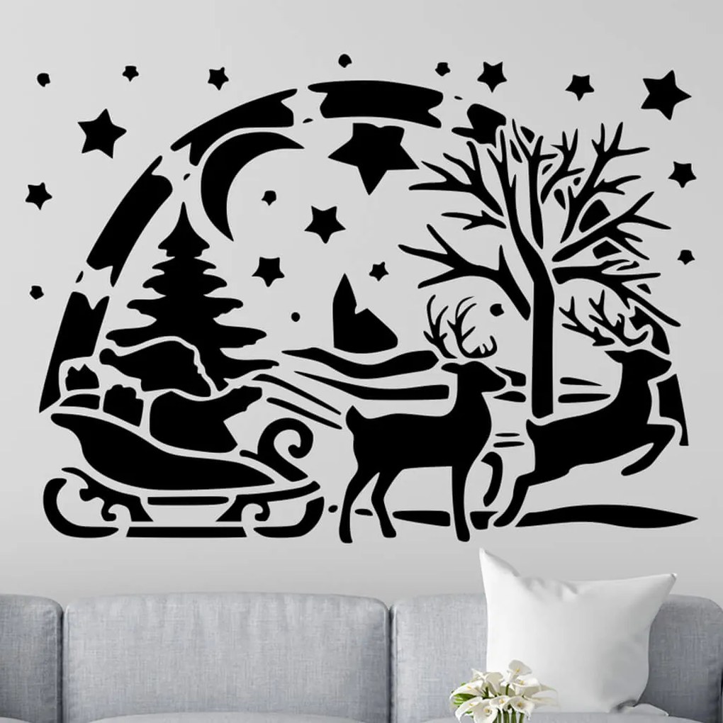 Veselá Stena Samolepka Santa Claus Farba: oranžová, Veľkosť: 60 x 43 cm