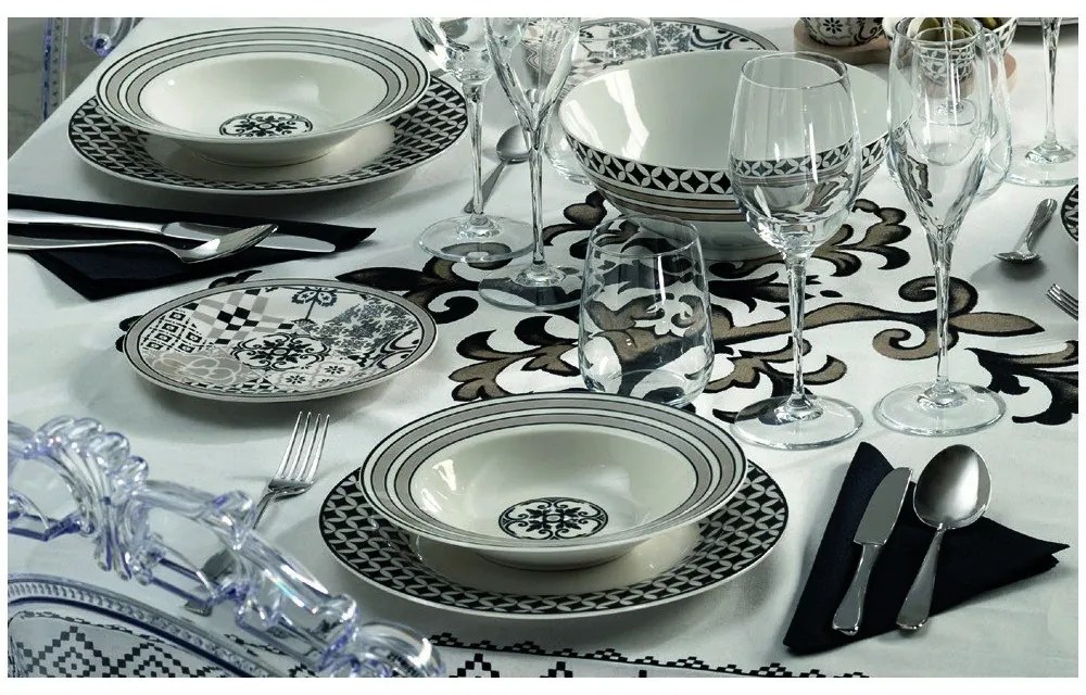 18-dielna súprava porcelánových tanierov Brandani Alhambra