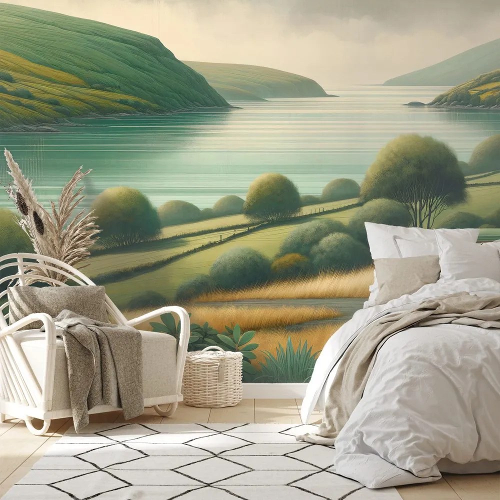 Samolepiaca tapeta retro dodávka v malebnej krajine