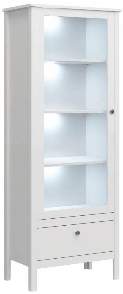 Vitrína 1W1S, biela, OLJE