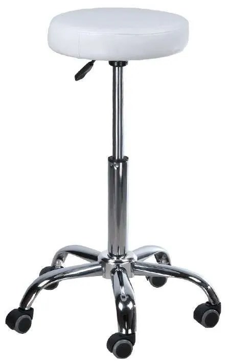 LuxuryForm DESIGN Taburet PING na podstave s kolieskami - biely