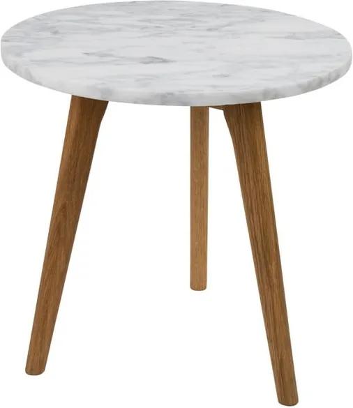 Odkladací stolík s doskou v dekore kameňa Zuiver , Ø 40 cm