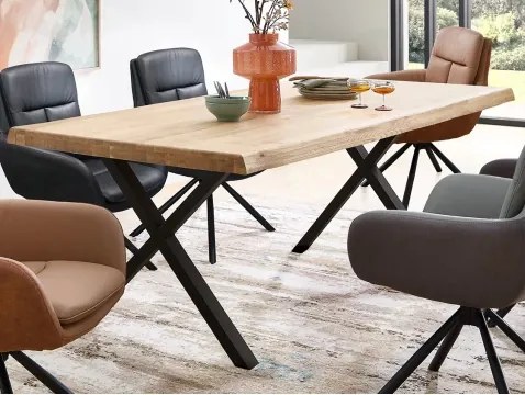 Jedálenský stôl z dubového dreva Chris X, 200x100 cm%