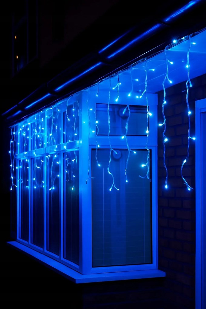 Vianočné svetielka LED záclona FLASH modrá 1000 LED