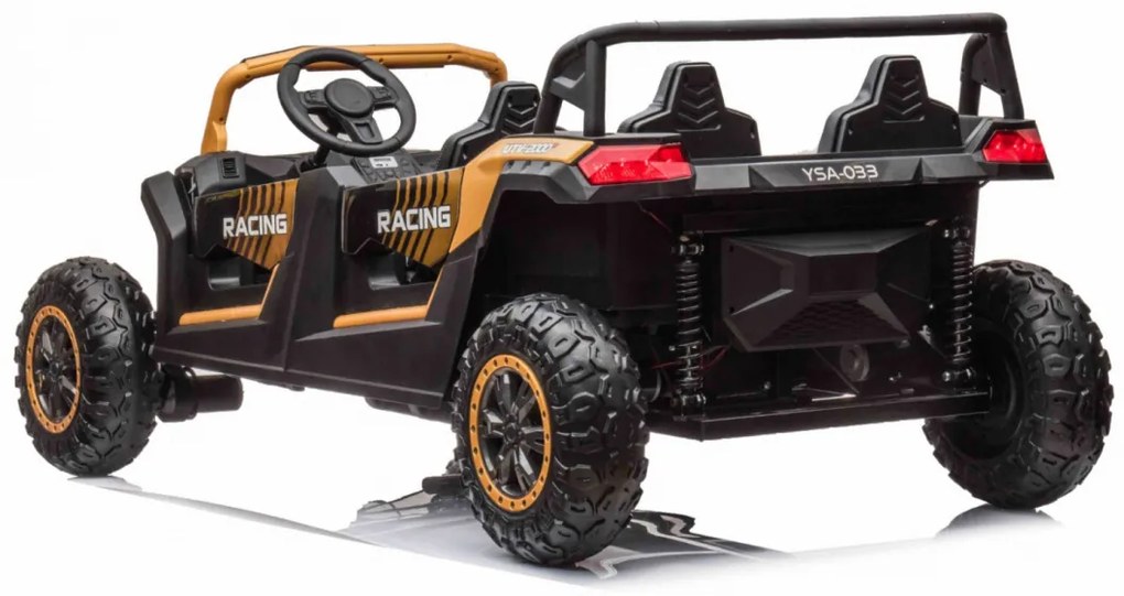 LEAN CARS Elektrické autíčko Buggy ATV Racing UTV2000 Štvormiestne!!! Zlatá - 4 X 150W - 24V14Ah + 24V14Ah grátis - 2023
