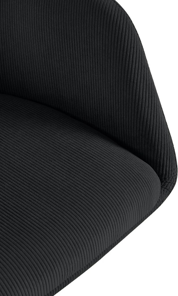 Jedálenská stolička Olema látka cord - čierna