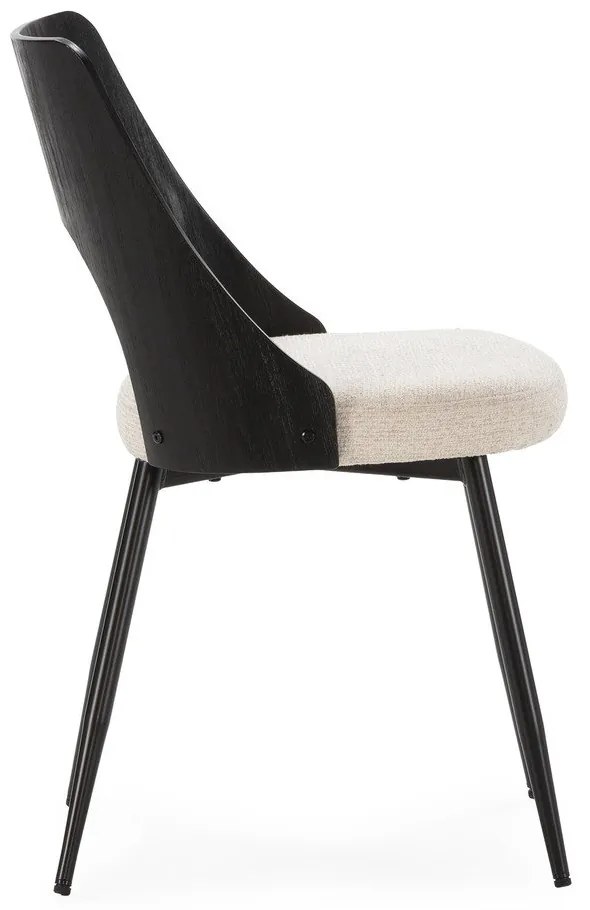 Čierne/krémovobiele čalúnené jedálenské stoličky v súprave 2 ks Gilda – MOME