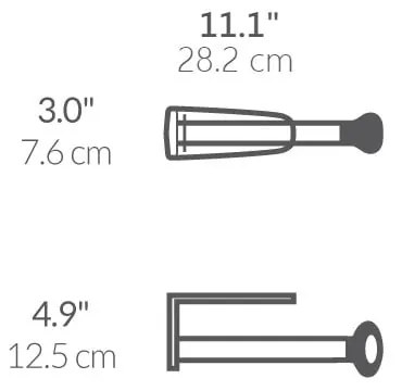 Nástenný oceľový držiak na kuchynské utierky - simplehuman