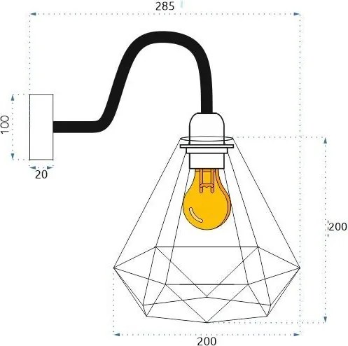 Toolight Toolight, nástenná lampa Loft 1xE27 392229, zlatá, OSW-09681