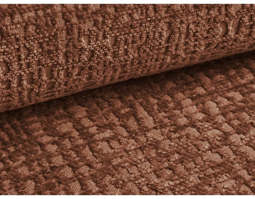 Čalúnená dvojlôžková posteľ v terakotovej farbe s úložným priestorom s roštom 140x200 cm Noho – Makamii