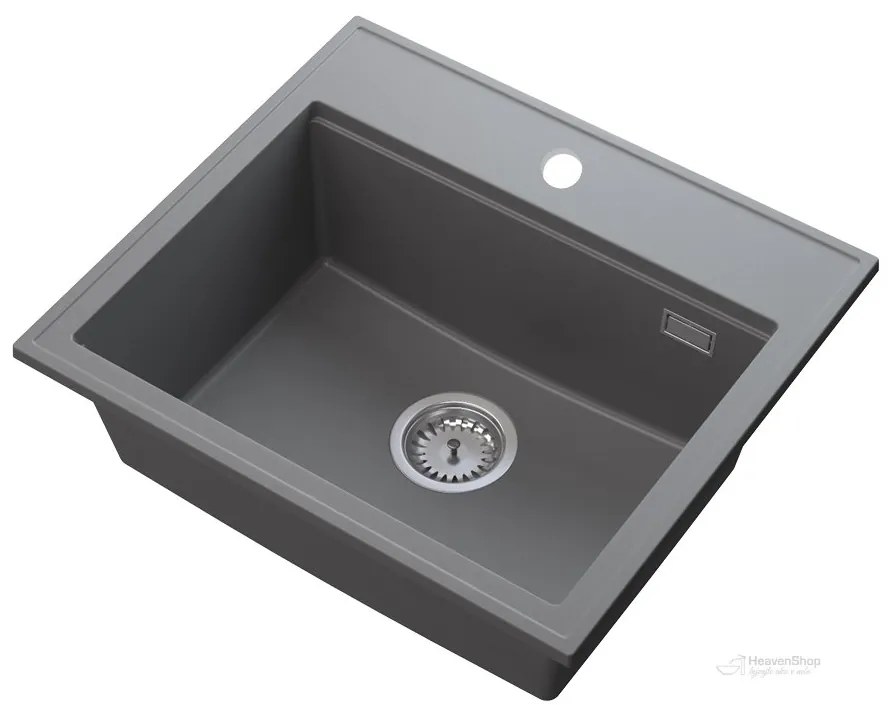 Gamma Modern 5055, 1-komorový granitový drez 560x500x210 mm, šedá, GMA-ZM-55-G