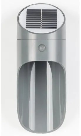 LED Solárne nástenné svietidlo so senzorom PALESA LED/1W/3,7V IP65 1800 mAh šedá