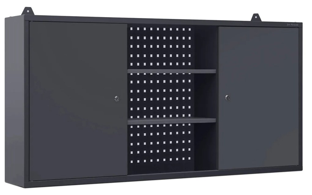 Zavesená garážová skriňa BEN, 1200 x 600 x 200 mm, antracitová