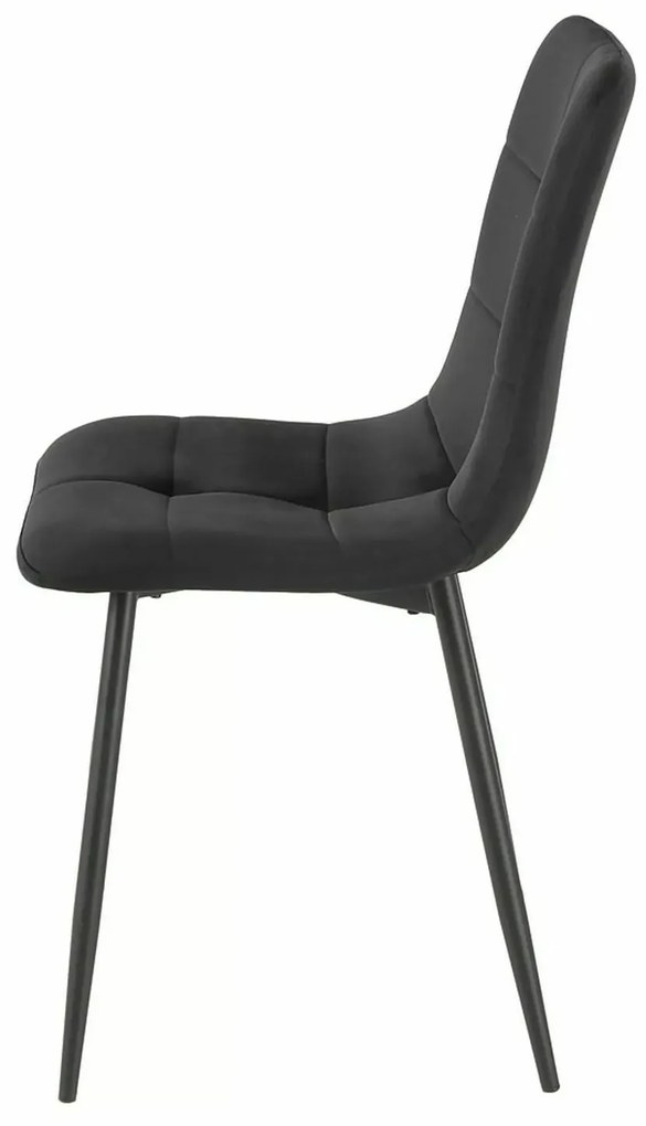 Sametová jídelní židle Ivo černá