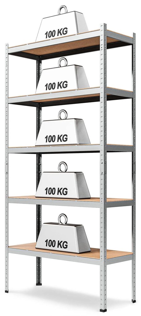 Marbo Kovový Regál Série PRIMO 180x80x30 5 políc Nosnosť 500 KG- Pozinkovaný