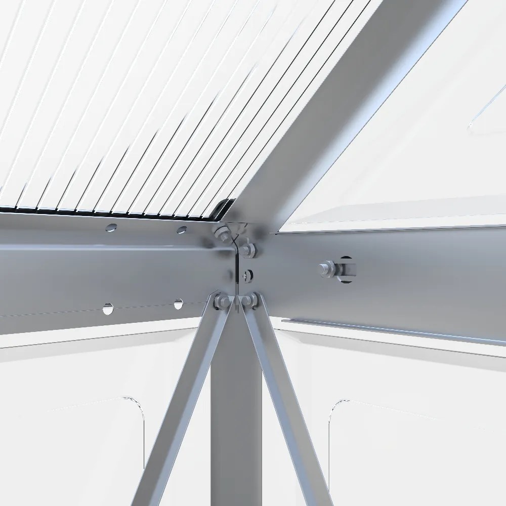 Skleník so základňou BestBerg SH-6 / 6,6 m² / 360 x 182 x 208 cm / strieborná
