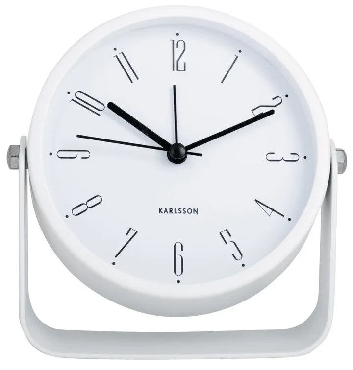 Karlsson  5989WH dizajnový budík biely, priemer 12cm