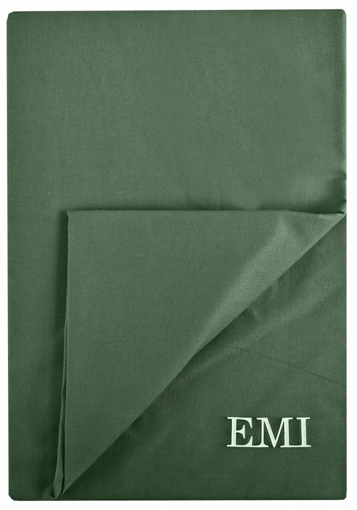 Plachta posteľná tmavozelená pevná EMI: Pevná plachta 140x220