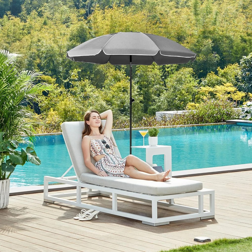 Zahradní slunečník s ochranným obalem UNTRA 160 cm šedý