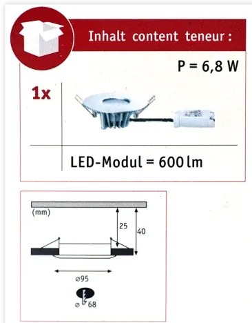 Paulmann 79668 - LED/5,3W IP44 Kúpeľňové podhľadové svietidlo HOUSE 230V