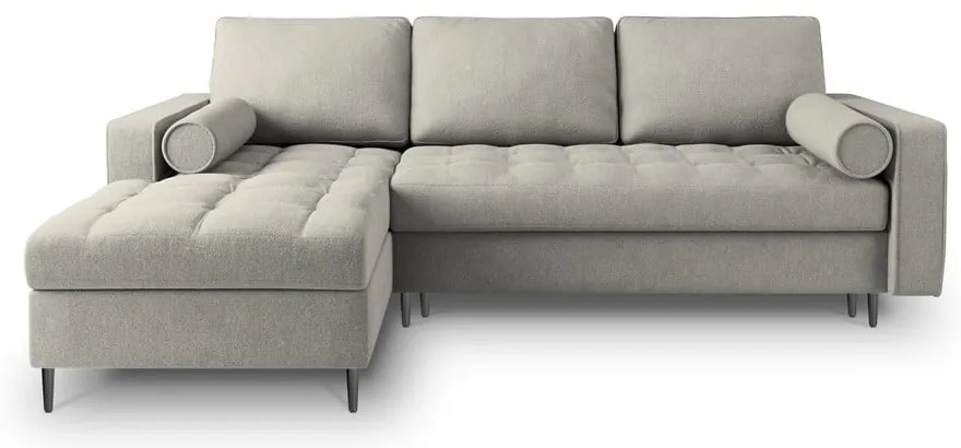 Svetlosivá rozkladacia rohová pohovka Milo Casa Santo, ľavý roh