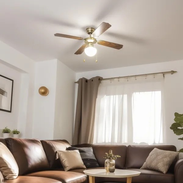 ZEVENTI - Stropný ventilátor NAVAGIO 1xE27/60W/230V hnedá