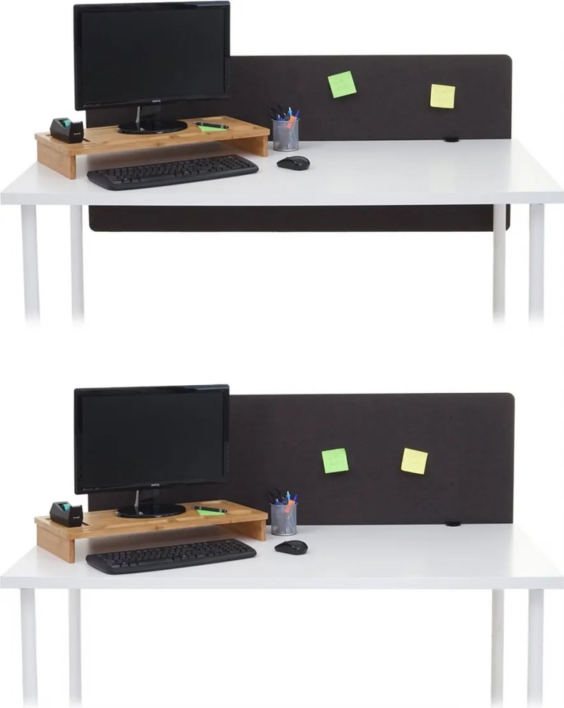 Akustický panel na stôl HWC-G75 - dvojstenná látka/textil - 60x140 - hnedo-sivá